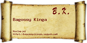 Bagossy Kinga névjegykártya